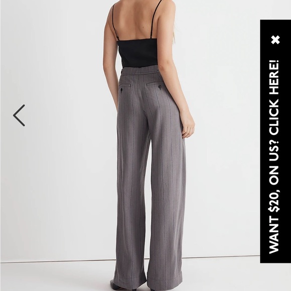 The Harlow Low-Slung Wide-Leg Pant in Pinstripe - Picture 2 of 4